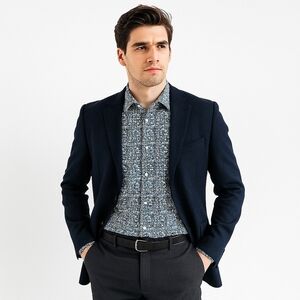 Robert Graham Blue White Designer Office Date Night Geometric Pattern Shirt Mens